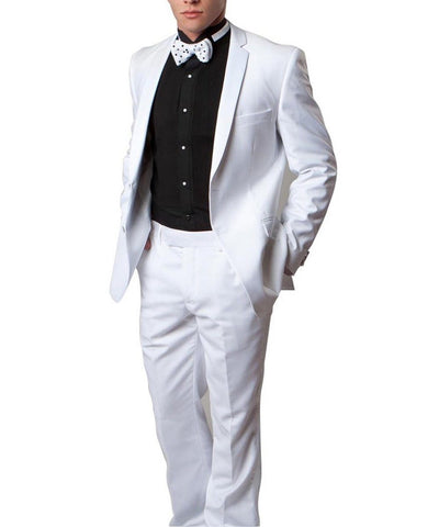 The Essential White Slim Men's Tuxedo Bryan Michaels Suits - Paul Malone.com