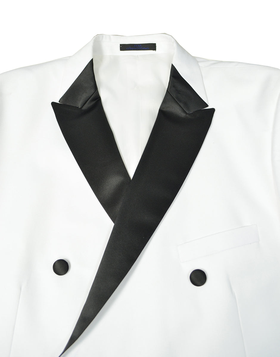 White Double Breasted Tuxedo with Shawl Lapel – Paul Malone