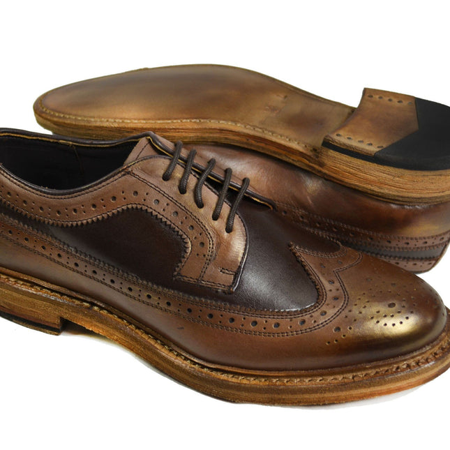 MALDON Tobacco Brown Full Brogue Leather Oxfords Paul Malone Shoes - Paul Malone.com