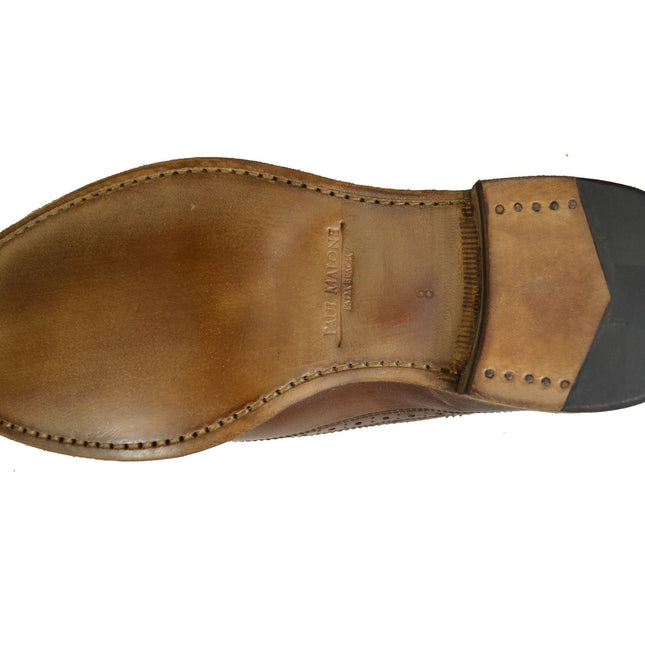 MALDON Tobacco Brown Full Brogue Leather Oxfords Paul Malone Shoes - Paul Malone.com