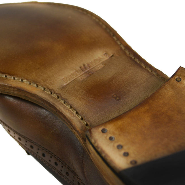 MALDON Tobacco Brown Full Brogue Leather Oxfords Paul Malone Shoes - Paul Malone.com