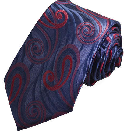Navy Red Wild Paisley Design Tie Paul Malone Ties - Paul Malone.com