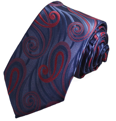 Navy Red Wild Paisley Design Tie Paul Malone Ties - Paul Malone.com