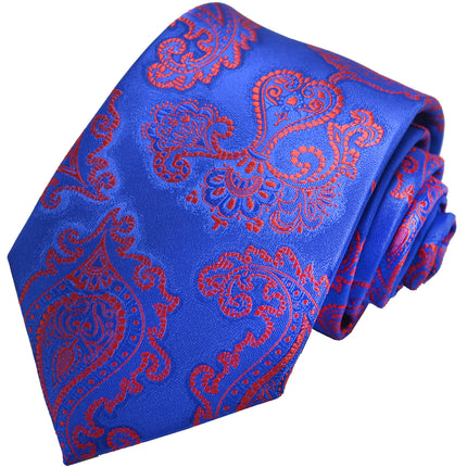 Blue Pink Formal Paisley Necktie Paul Malone Ties - Paul Malone.com