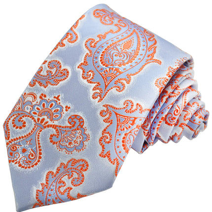 Light Blue Formal Paisley Necktie Paul Malone Ties - Paul Malone.com