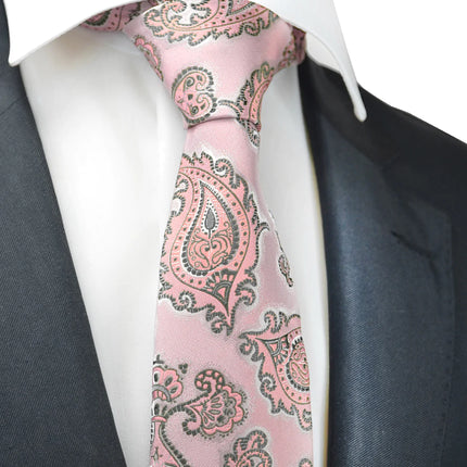 Light Pink Formal Paisley Necktie Paul Malone Ties - Paul Malone.com