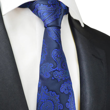 Royal Blue Formal Paisley Necktie Paul Malone Ties - Paul Malone.com