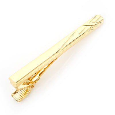 Gold Etched Lines Tie Clip Ox and Bull Trading Co. Tie Bar/Tie Clip - Paul Malone.com