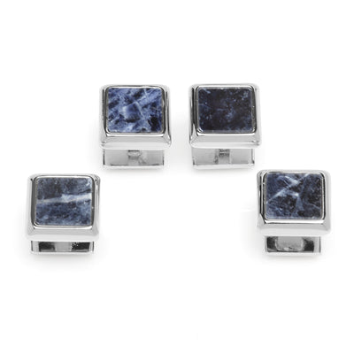 Silver and Sodalite JFK Presidential Studs Ox and Bull Trading Co. Studs - Paul Malone.com