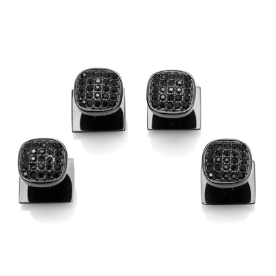 Black Stainless Steel Black Pave Crystal Studs Ox and Bull Trading Co. Studs - Paul Malone.com