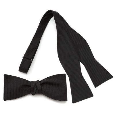 Black Formal Pinstripe Silk Bow Tie Ox and Bull Trading Co. Bowtie - Paul Malone.com