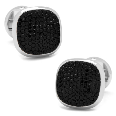 Stainless Steel Black Pave Crystal Cufflinks Ox and Bull Trading Co. Cufflinks - Paul Malone.com