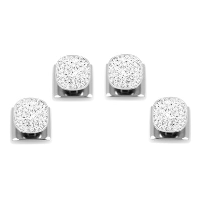 White Pave Crystal Studs Ox and Bull Trading Co. Studs - Paul Malone.com