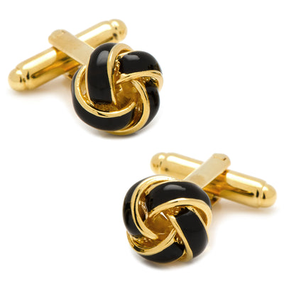 Black and Gold Knot Cufflinks Ox and Bull Trading Co. Cufflinks - Paul Malone.com