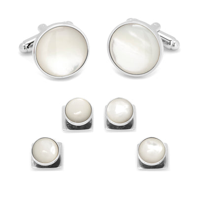 Silver and Mother of Pearl Stud Set Ox and Bull Trading Co. Stud Set - Paul Malone.com