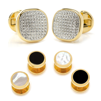 Mixed Gold White Pave Crystal Stud Set Ox and Bull Trading Co. Stud Set - Paul Malone.com