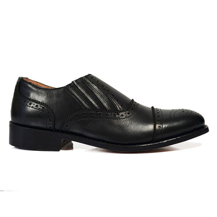 OSCAR Black Wing-Tip Loafers, All Leather by Paul Malone Paul Malone Shoes - Paul Malone.com