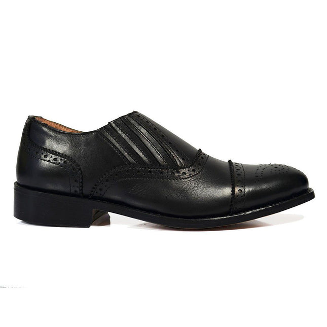 OSCAR Black Wing-Tip Loafers, All Leather by Paul Malone Paul Malone Shoes - Paul Malone.com