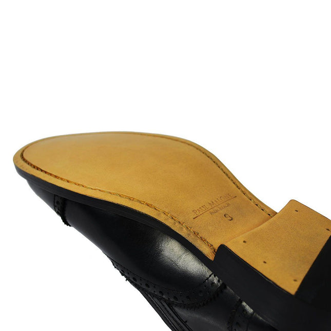 OSCAR Black Wing-Tip Loafers, All Leather by Paul Malone Paul Malone Shoes - Paul Malone.com