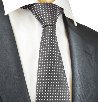 Black Classic Diamond Patterned Tie Paul Malone Ties - Paul Malone.com