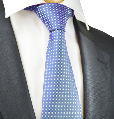 Light Blue Classic Diamond Patterned Tie Paul Malone Ties - Paul Malone.com