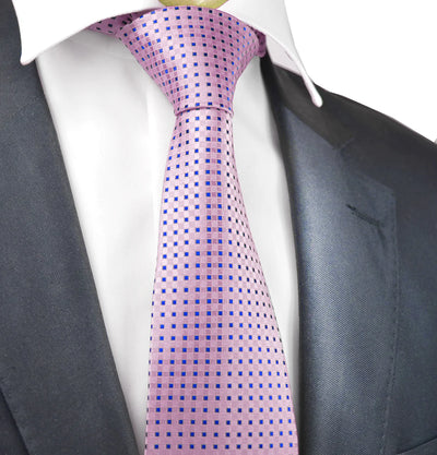 Pink Classic Diamond Patterned Tie Paul Malone Ties - Paul Malone.com