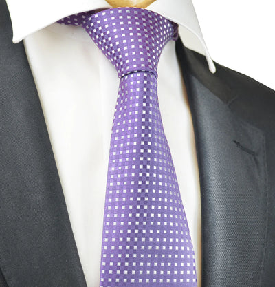 Purple Classic Diamond Patterned Tie Paul Malone Ties - Paul Malone.com