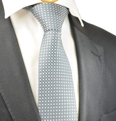 Grey Classic Diamond Patterned Tie Paul Malone Ties - Paul Malone.com
