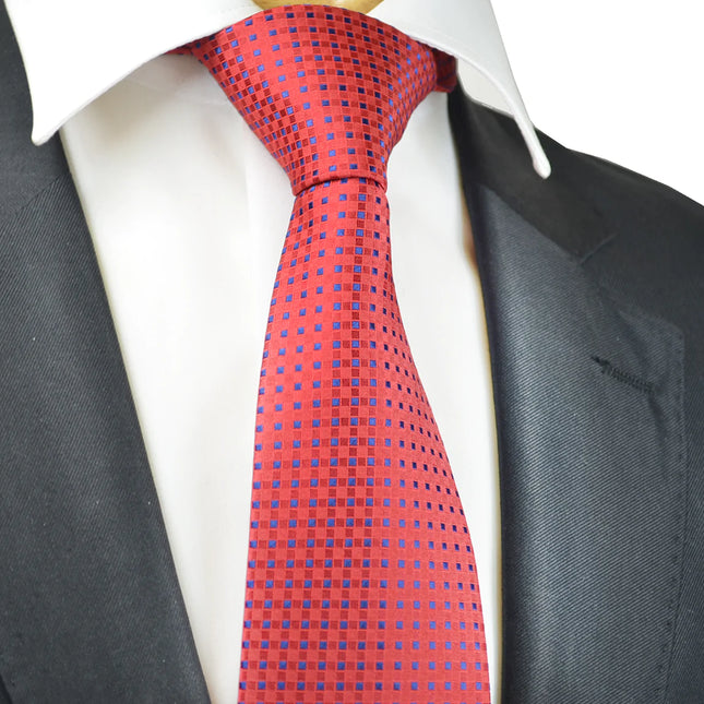 Red Classic Diamond Patterned Tie Paul Malone Ties - Paul Malone.com