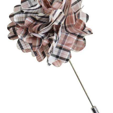 Brown Plaid Lapel Flower Paul Malone Lapel Flower - Paul Malone.com