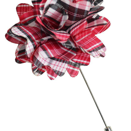 Red Plaid Lapel Flower Paul Malone Lapel Flower - Paul Malone.com