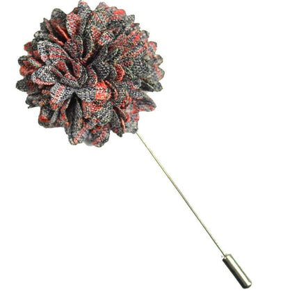Grey and Coral Lapel Flower Paul Malone Lapel Flower - Paul Malone.com