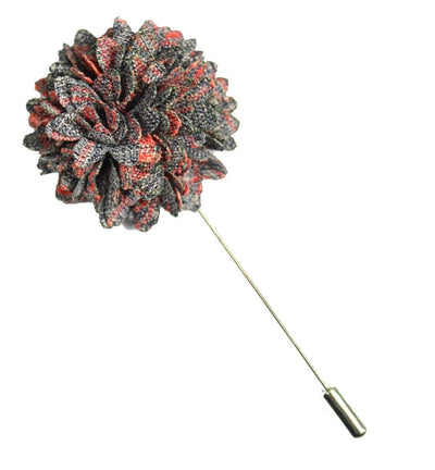 Grey and Coral Lapel Flower Paul Malone Lapel Flower - Paul Malone.com