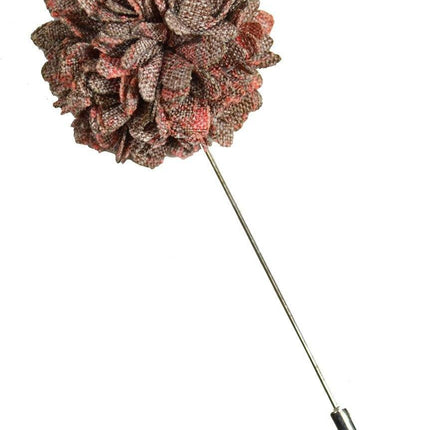 Tan and Coral Lapel Flower Paul Malone Lapel Flower - Paul Malone.com