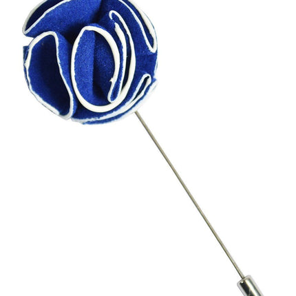 Blue and White Lapel Flower Paul Malone Lapel Flower - Paul Malone.com