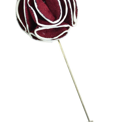 Burgundy and White Lapel Flower Paul Malone Lapel Flower - Paul Malone.com