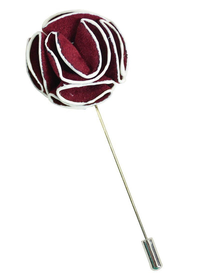 Burgundy and White Lapel Flower Paul Malone Lapel Flower - Paul Malone.com