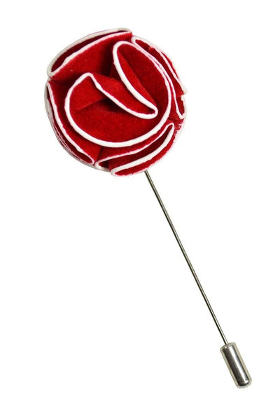 Red and White Lapel Flower Paul Malone Lapel Flower - Paul Malone.com