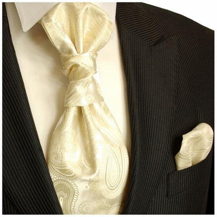 Champagne Cravat and Pocket Square Set Paul Malone Cravat - Paul Malone.com