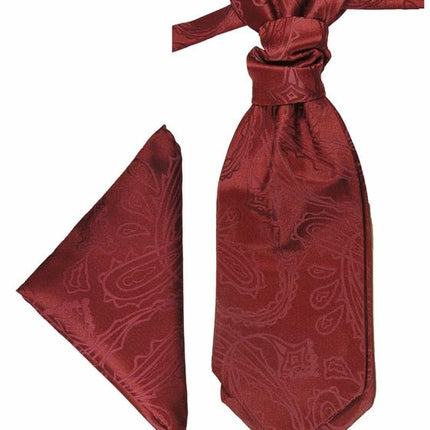 Burgundy Paisley Cravat and Pocket Square Set Paul Malone Cravat - Paul Malone.com