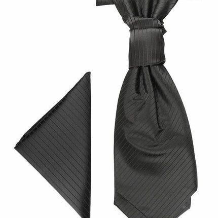 Black Cravat and Pocket Square Set Paul Malone Cravat - Paul Malone.com