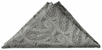 Silver Paisley Cravat and Pocket Square Set Paul Malone Cravat - Paul Malone.com