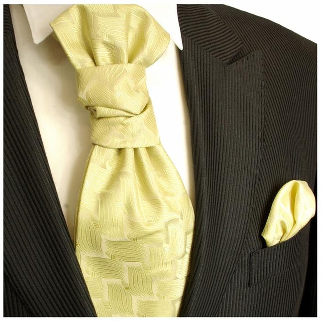Cream Cravat and Pocket Square Set Paul Malone Cravat - Paul Malone.com