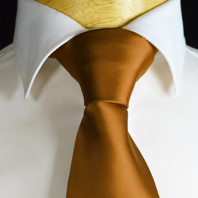 Solid Cadmium Orange Necktie and Pocket Square Paul Malone Ties - Paul Malone.com