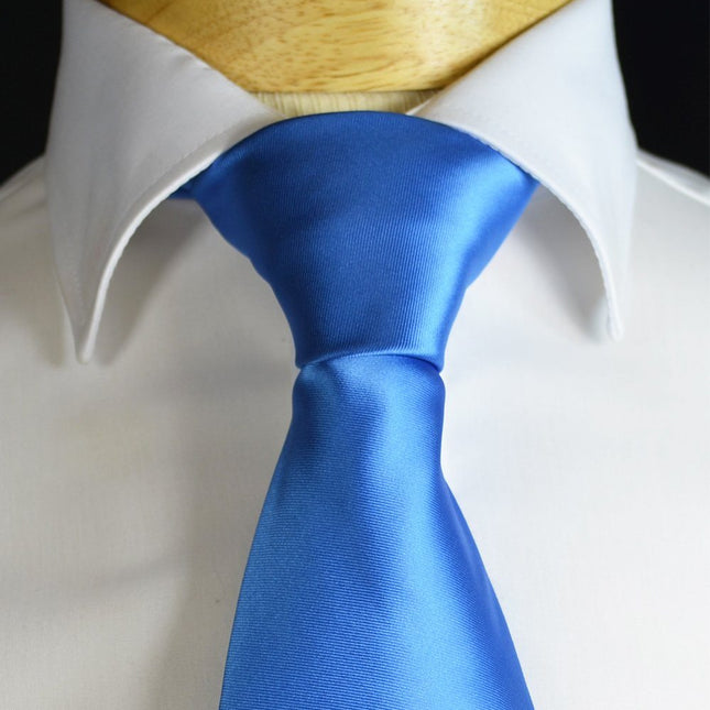 Solid Blue Necktie and Pocket Square Paul Malone Ties - Paul Malone.com
