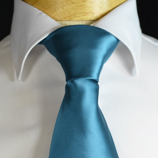 Solid Glaucous Blue Necktie and Pocket Square Paul Malone Ties - Paul Malone.com