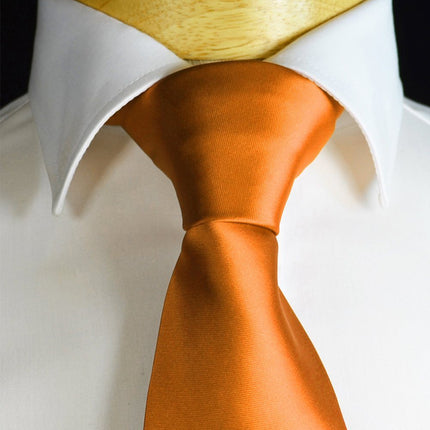 Solid Orange Necktie and Pocket Square Paul Malone Ties - Paul Malone.com