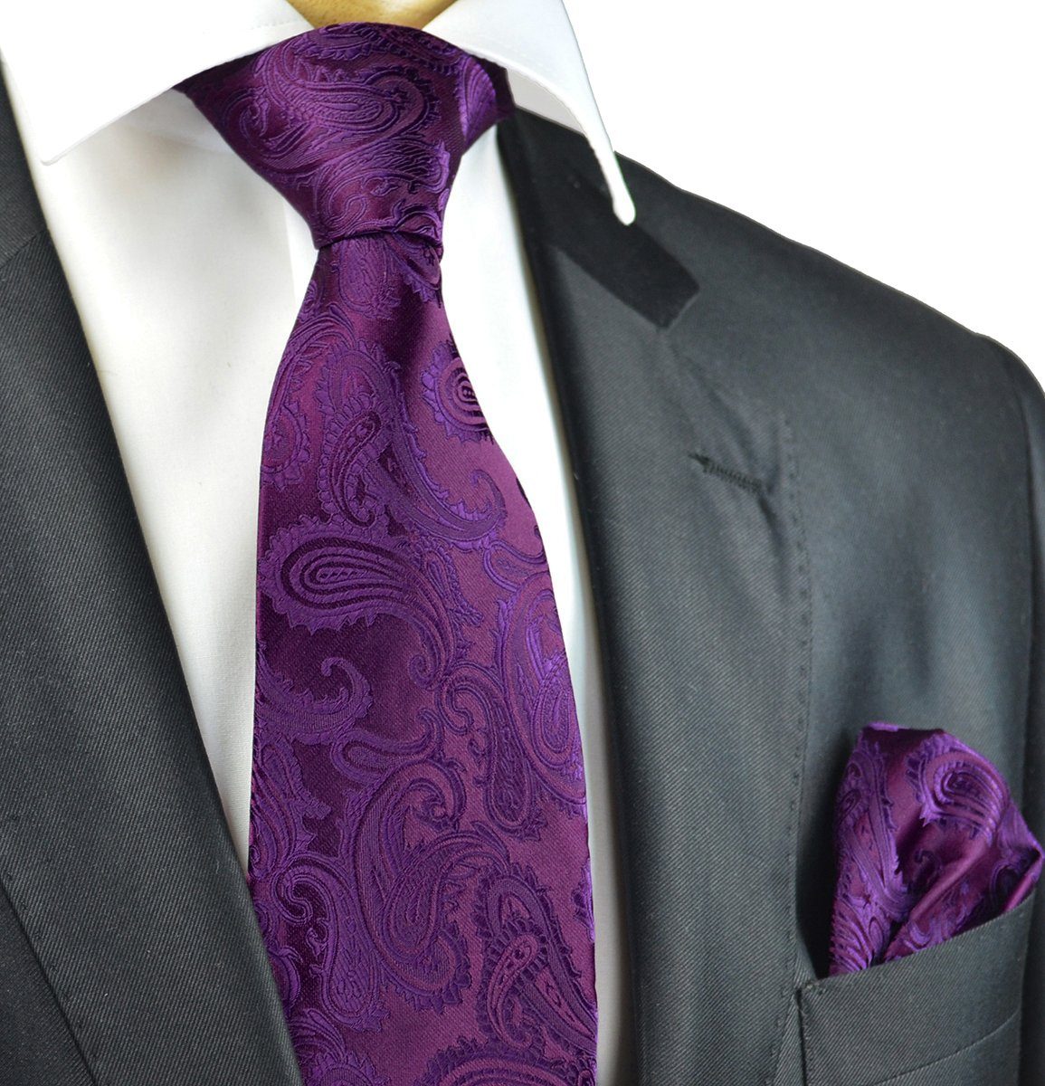 Crown Jewel Paisley Necktie and Pocket Square | Paul Malone