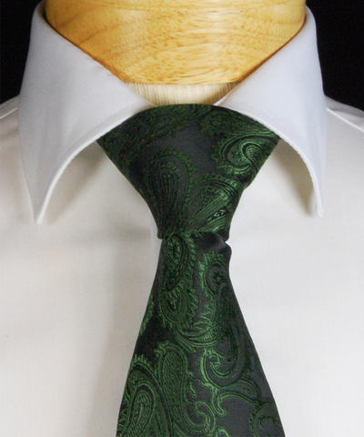 Emerald and Black Men's Necktie PaulMalone Ties - Paul Malone.com