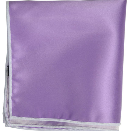 Solid Pocket Square in Purple with White Border Paul Malone Pocket Square - Paul Malone.com